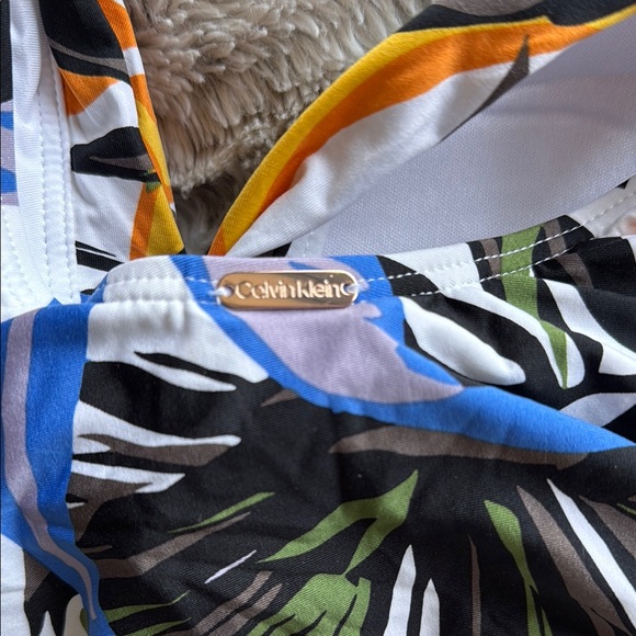 Calvin Klein Orange and Blue One Piece Swimwear - Picture 3 of 5